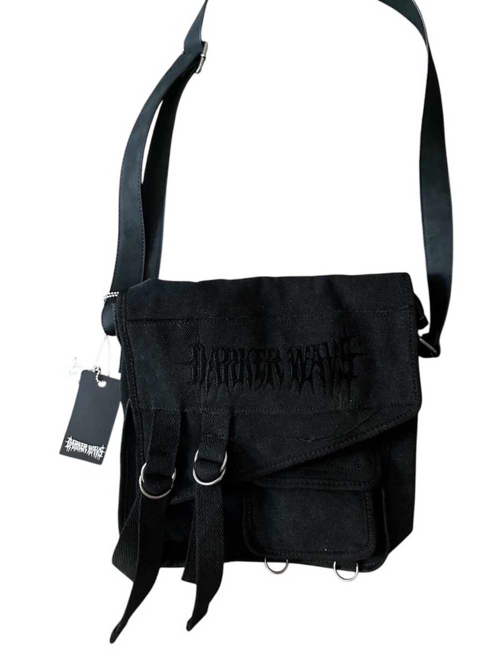 Darkerwavs Black Messenger Crossbody Bag - Unbranded